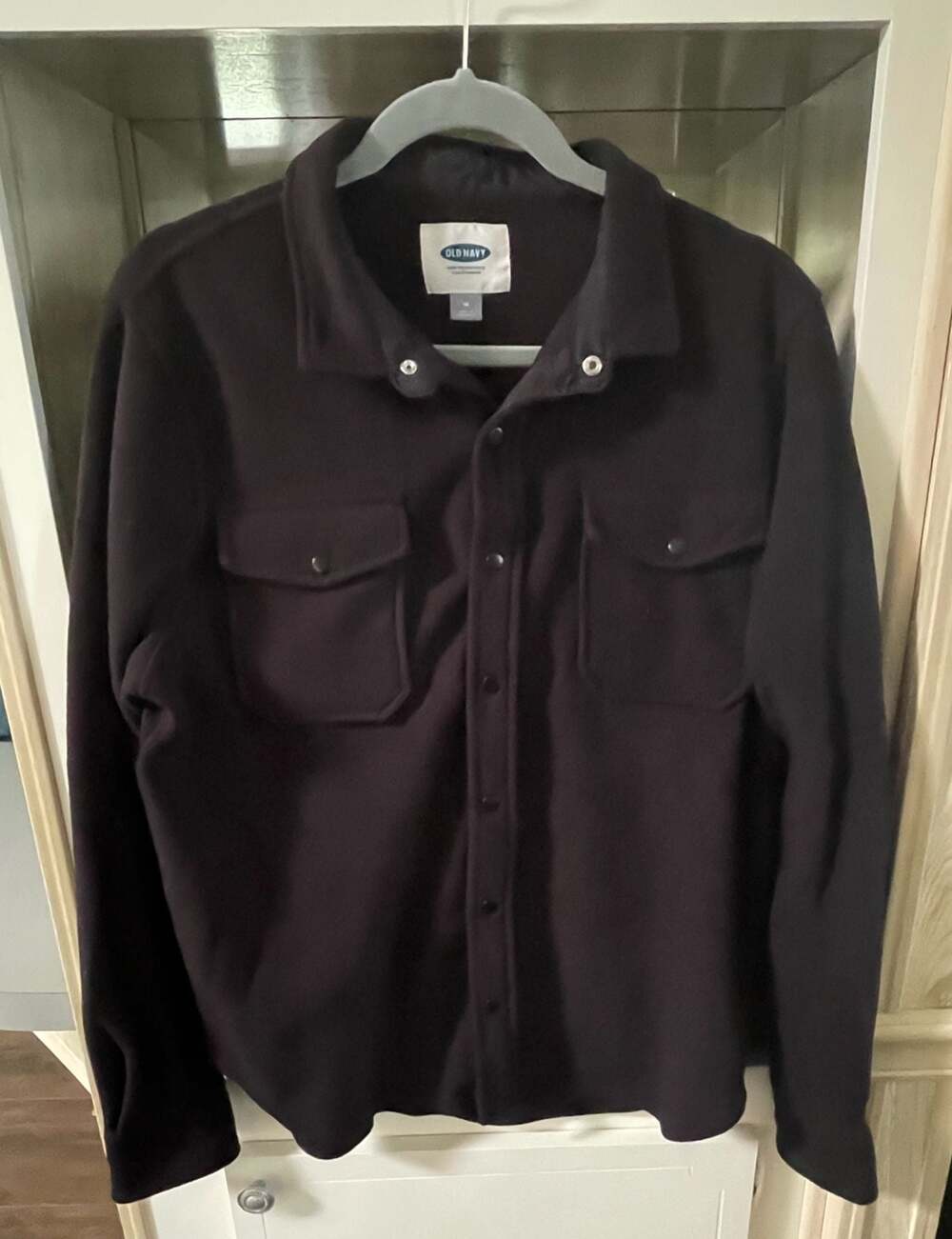 Old Navy Men's Fleece Snap-Button Shirt Black Size M